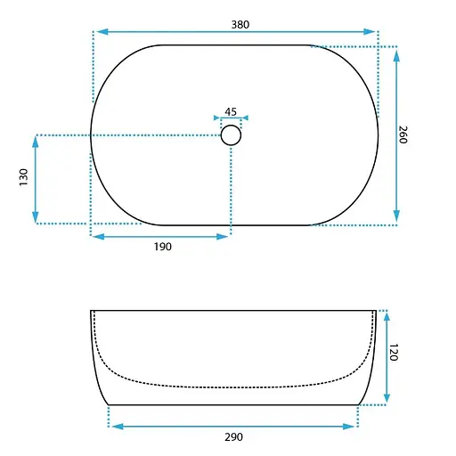 Умивальник Rea Amelia mini shiny aiax накладний REA-U9107, Мармур - фото 5