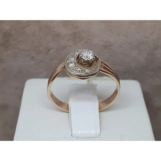 Золотое кольцо ЮЗ "Багет" с бриллиантами. 9В410162536/14 18 - фото 5