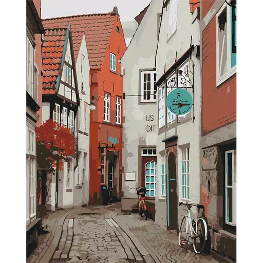 Картина по номерам Уличками Бремена Brushme 40x50 см разноцветная 000277992 - фото 1