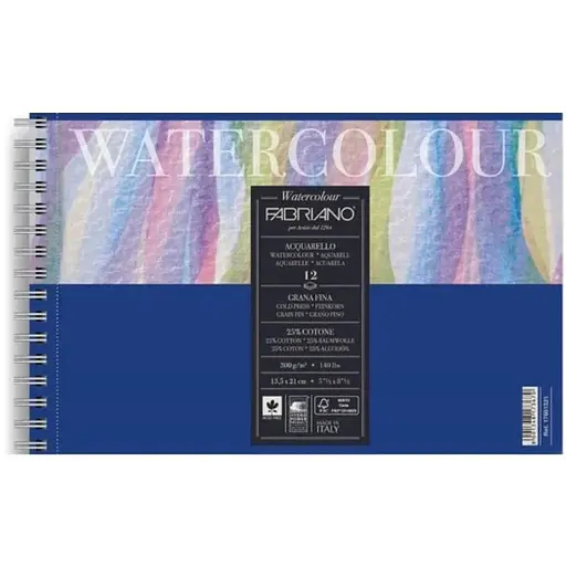 Альбом для акварели на спирали Watercolor A6 (13.5х21см) 300г/м2 12л Fabriano