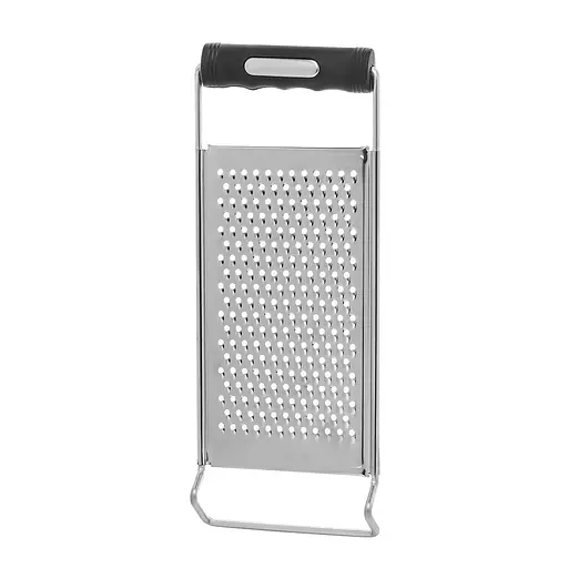 Терка плоска дрібна для овочів, коренеплодів (буряків, моркви) та фруктів з нержавіючої сталі 27.5 см, Kitchen Master Сірий 85872 - фото 1