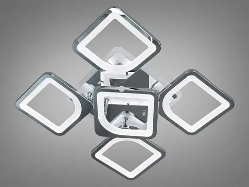 Світлодіодна люстра смарт світильник з пультом, хром, 110W - фото 3