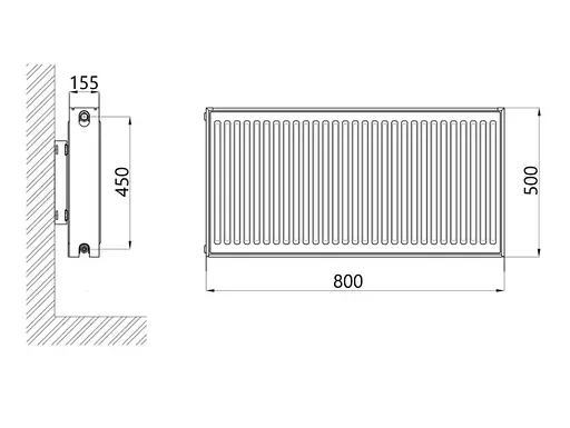 Радіатор сталевий Thermo Alliance IMAS 33 тип 500x800 мм бічне підключення (TAI33500800K) - фото 2