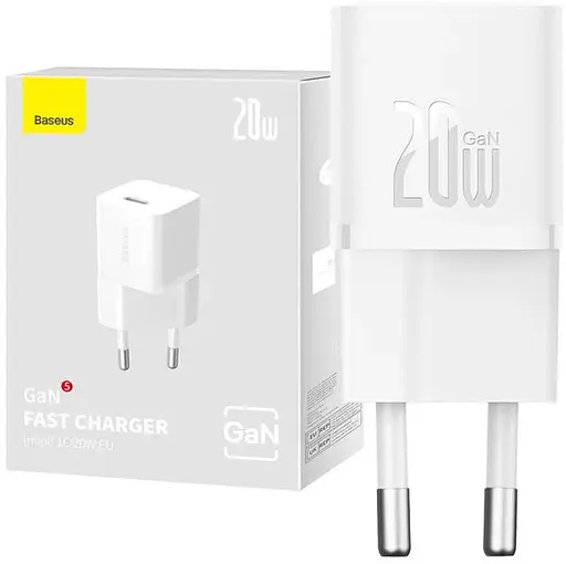 Зарядний пристрій Baseus GaN5 FC mini 1C 20 W (CCGN050102) білий - фото 4