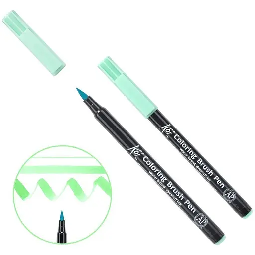 Маркер-пензель акварельний KOI Синьо-зелений (426) Sakura