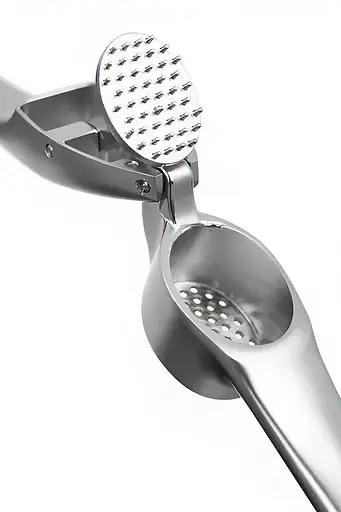 Усиленная чесночница (пресс для чеснока) чеснокодавка из нержавеющей стали, Kitchen Master Серебристый 84624 - фото 4