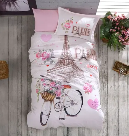 Комплект постельного белья с летним одеялом Laura Grand 100% котон - полуторный набор с наволочкой париж - фото 1