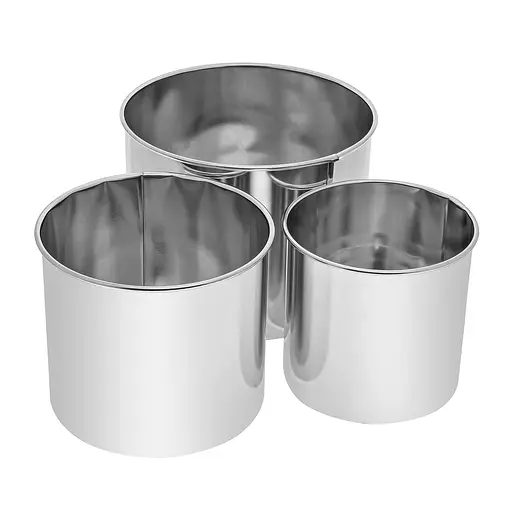 Набір з 3 форм для випікання пасок зі знімним дном із харчової сталі Ø 16/13/11 см, Master Class Сірий 86153 - фото 10