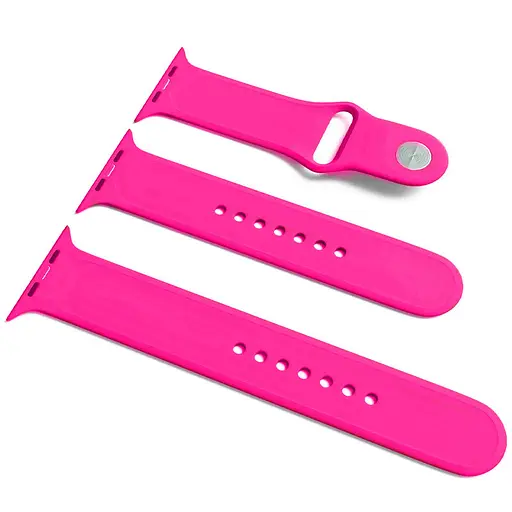 Силиконовый ремешок для Apple Watch Sport Band 38/40/41/42mm(ser.10) (S/M&M/L) 3pcs Розовый / Barbie pink