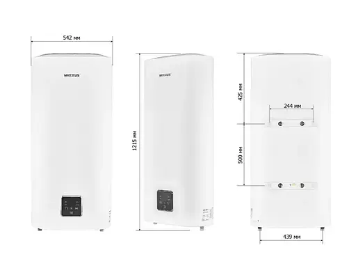 Водонагрівач Mixxus EWH-10100 FLAT DRY 100 л, 2 кВт, сухий ТЕН, вертикальний, прямокутний, білий (WH0599) - фото 5