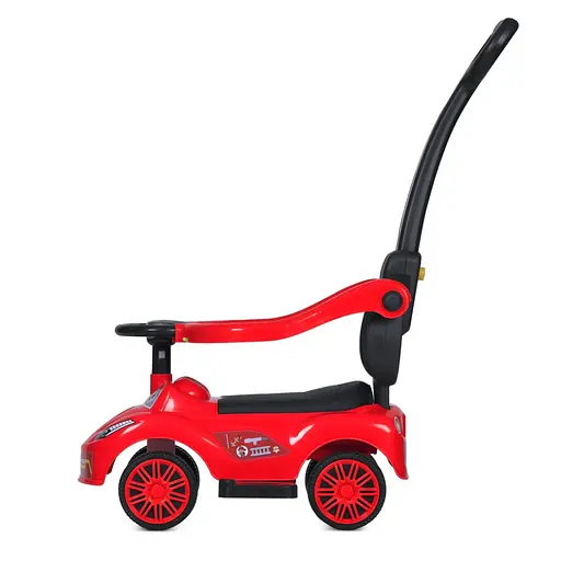 Дитяча каталка-толокар M 5763L-3 червоний, з батьківською ручкою - фото 3