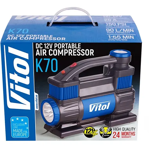 Компрессор Vitol 150 psi 25Amp (K-70) - фото 3