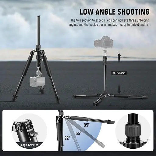 NEEWER ST195 - Подставка для фотосвета, 1,5-6,4 фута/18,5-76,8 дюйма, алюминиевый двусторонний осветительный штатив для студии - фото 4