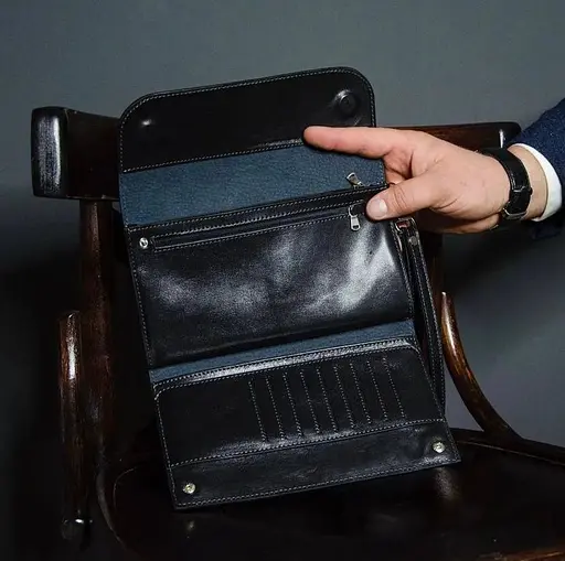 Чоловічий шкіряний клатч GRANDE PELLE 22,5х13х4 см sum0023149 - фото 4