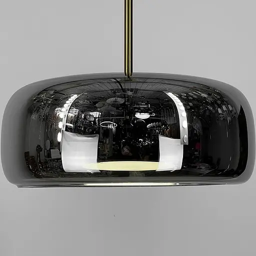 Підвісний світильник BOLLI у латунному корпусі із графітовим плафоном Ø 28х13 см | Line F | Арт. BS12-330 AB+GR - фото 2