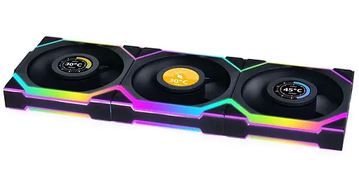 Вентилятор Lian Li Uni Fan SL Wireless LCD 120-3 Reverse Black (G99.12RSLLCD1W3B.00) - фото 2