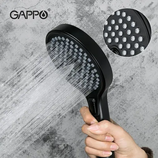 Ручной душ Gappo G003, 3-режим, черный, Черный матовый - фото 2