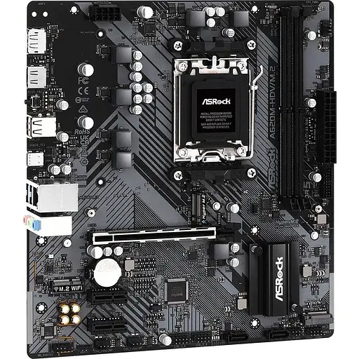 Материнская плата ASRock A620M-HDV/M.2 (AM5/A620, 2xDDR5, PCIex16, DP/HDMI, 2xSATAIII, 2xM.2, GLan, 8ch, mATX) - фото 2