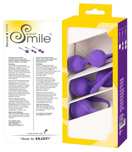 Вагінальні кульки Sweet Smile 3 Kegel Training Balls, 3 шт., фіолетовий - фото 7