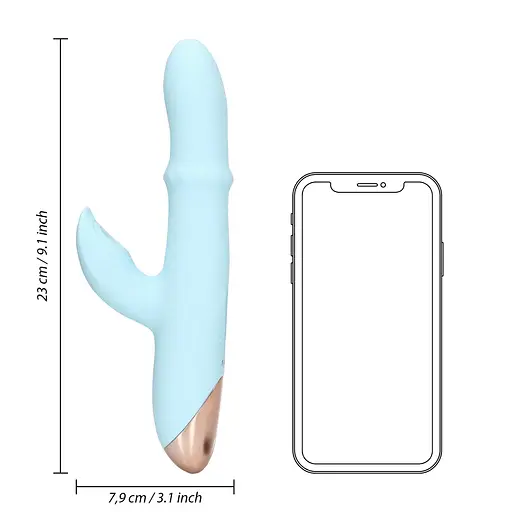 Вібратор-кролик Loveline Artic Blue 23 см (блакитний) - фото 17