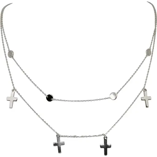 Серебряное колье Qvaliz Крестики. 908-01208 38