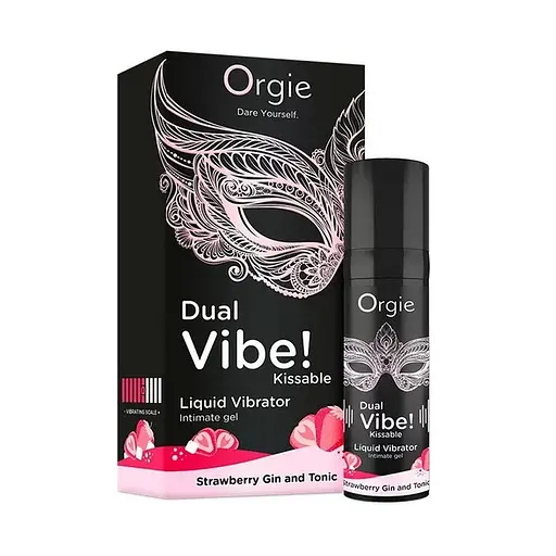 Рідкий вібратор Orgie Dual Vibe! Liquid Vibrator Strawberry Gin and Tonic 15 мл