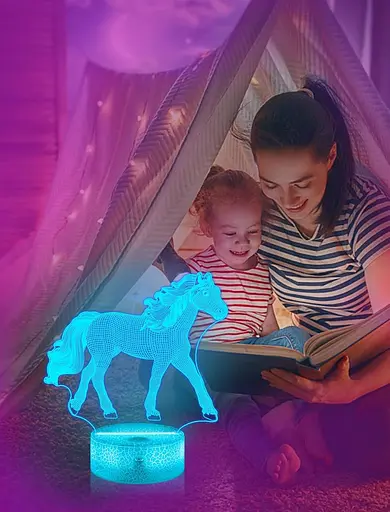 3D Ночник FULLOSUN Horse Gifts для девочек 16 цветов - фото 2