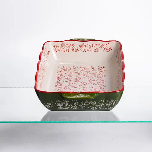 Форма для випікання Vintage 33×21×5.5 (см) прямокутна форма для випікання в духовці з ручками Зелений Yiwu HM05-11 - фото 6