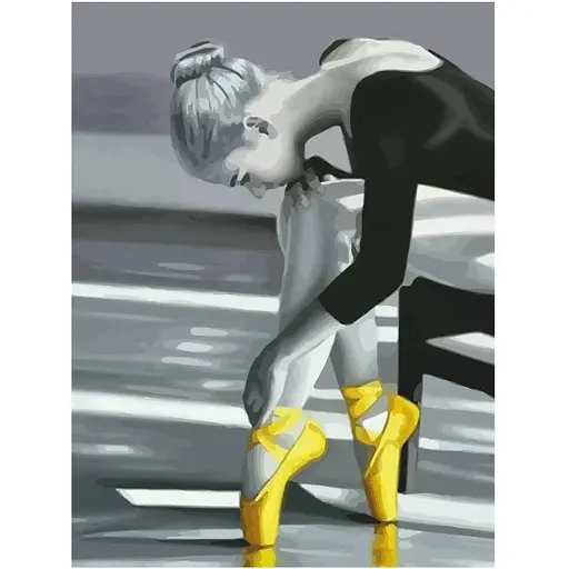 Полотно на картоне с контуром Rosa Start Желтые пуанты 30х40 хлопок акрил