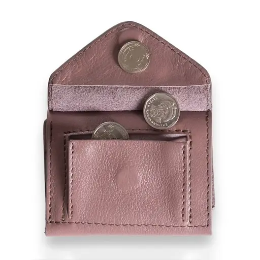 Кожаный женский кошелек Grande Pelle 8х10х2 см acs0029349 - фото 2