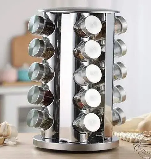 Органайзер набор для специй Bohmann BH-7862 20 баночек на вращающейся подставке - фото 3