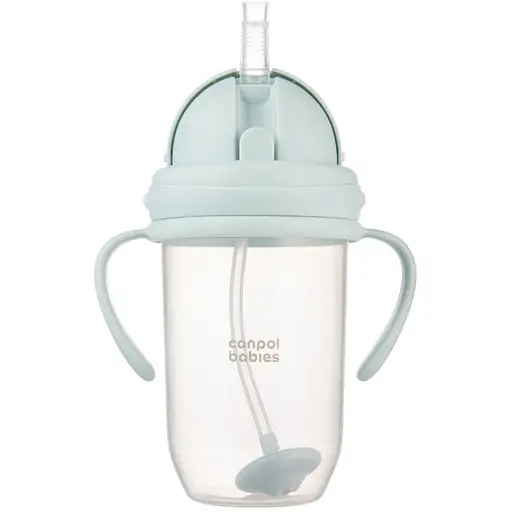 Кружка непроливайка Canpol babies с трубочкой и утяжелителем 270 м серая (56/623_gre)