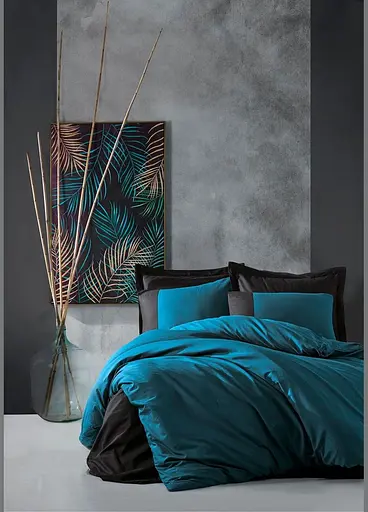 Комплект постельного белья полуторный 160х220 Plain - Petrol Blue ранфорс TC303375720