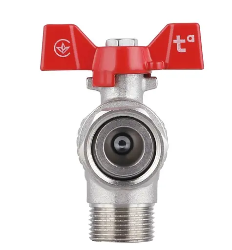 Кран шаровой Thermo Alliance Forte 1/2" ВН угловой, PN40, с накидной гайкой, бабочка SF224W15 - фото 3