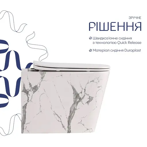 Унитаз подвесной Qtap Tern Ultra Quiet, с сиденьем Slim Duroplast/Soft-close/Quick relase QT17332303ASMR - фото 3