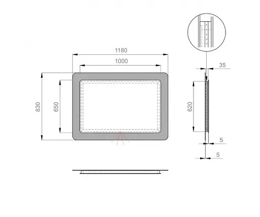 Дзеркало Sanwerk Ультра "Космо" 118x83 біле (ZU0000143) - фото 7