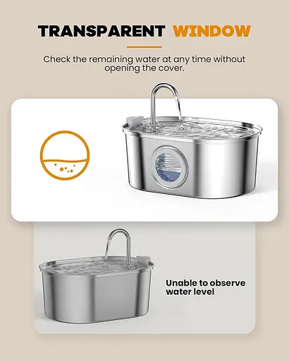 Поїлка для кішок з нержавіючої сталі, SOOFPET, 108 унцій/3,2 л, напувалка для домашніх тварин, диспенсер для води для собак, автом - фото 2