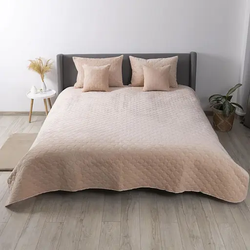 Покрывало ТЕП Velour пудра ромб прямой 180 x 240 см (4-00516_21707) - фото 1