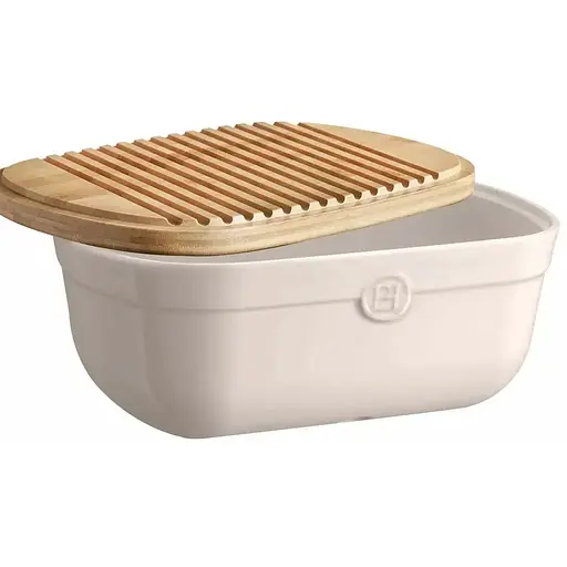 Хлібниця з кришкою-дошкою Emile Henry Storage 6.8 л, 35.5x24.8x15.5 см бежева (028750) - фото 4