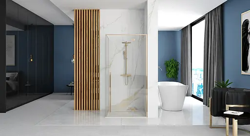 Душевая кабина Rea Fargo 90x120 gold REA-K6614, Золотой, Универсальная, прозрачная - фото 4