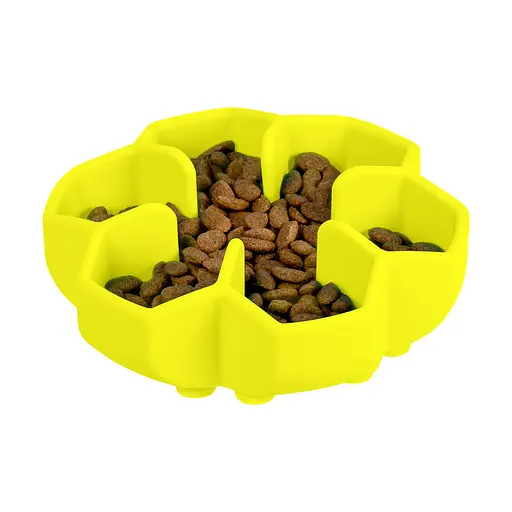 Миска для медленного питания Waudog Silicone 750 мл желтый - фото 6