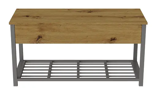 Банкетка з ящиком Ferrum-decor Дрейк 1 550x1000x400 метал Сірий ДСП Дуб Артізан 16 мм (FRD-103064) - фото 4