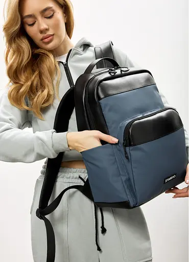 Жіночий рюкзак Sambag Zard MOD чорно-синій 40 х 28 х 14 см (25438115) - фото 3