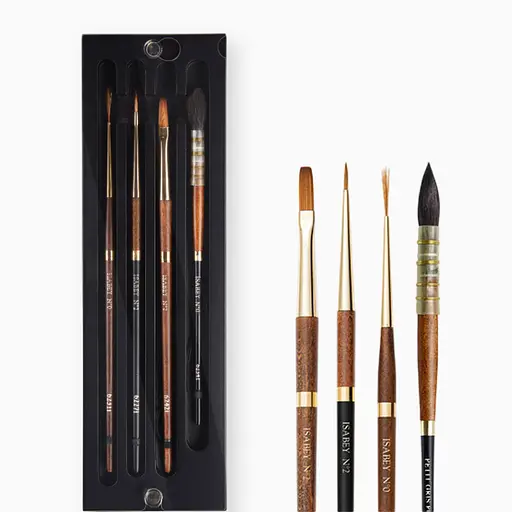 Набор кистей Isabey, 4 шт., профессиональный художественный комплект