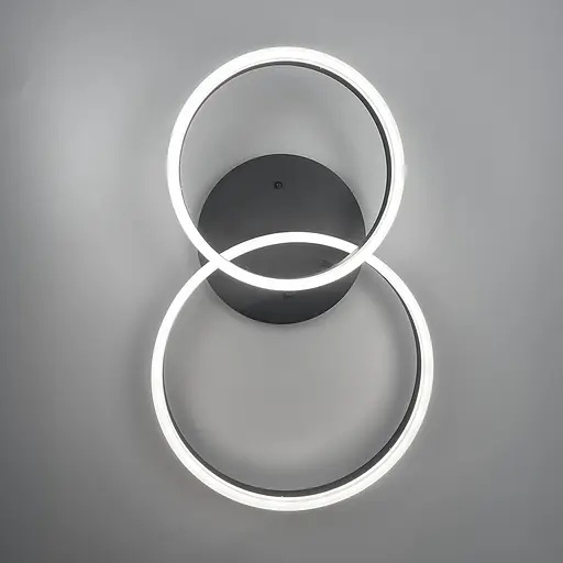 Світлодіодна чорна люстра Anelli на 2 кільця Line.F A 8008/2 BK - фото 9