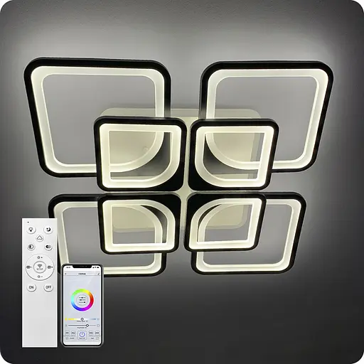 Люстра светодиодная 517 Light 3color с пультом 240Вт Черный (01758) - фото 2