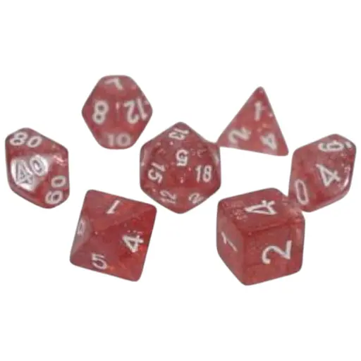 Набор кубиков Glitter 7 Dice Set - Coral , 7 шт. (g7dglit11)