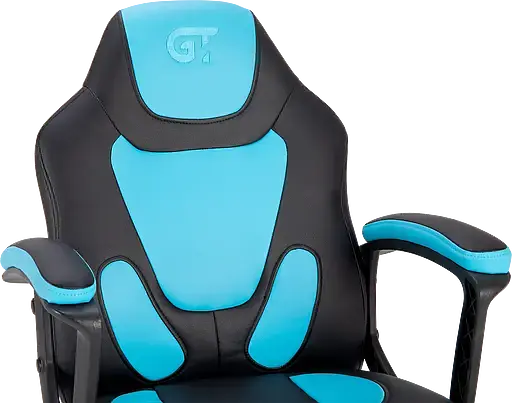Геймерское детское кресло GT Racer черное с синим (X-1414 Black/Light Blue) - фото 4