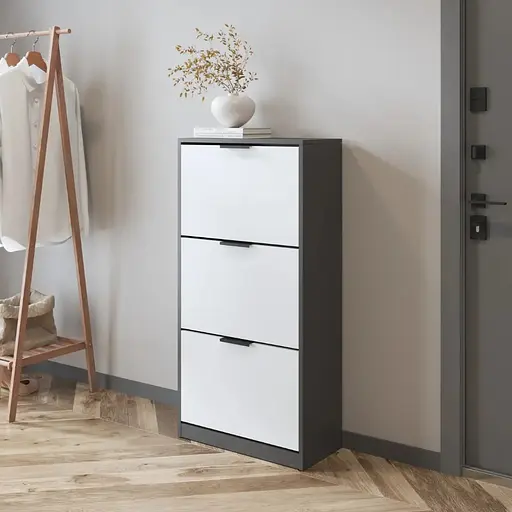 Тумба для взуття VAYS в передпокій M-45 антрацит-білий