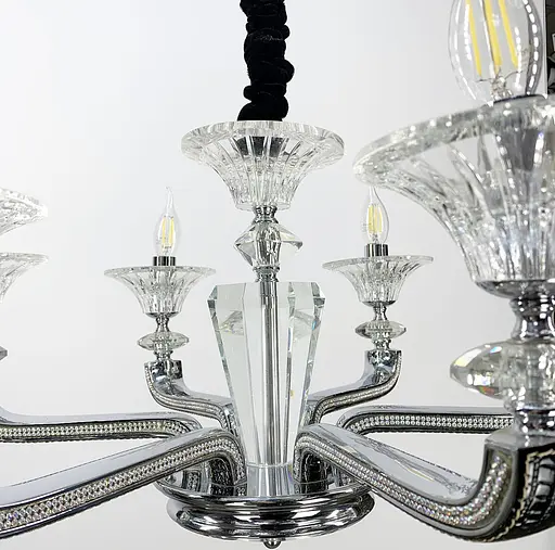 Классическая подвесная люстра с экокожией на корпусе Line.F S 609 BK - фото 4